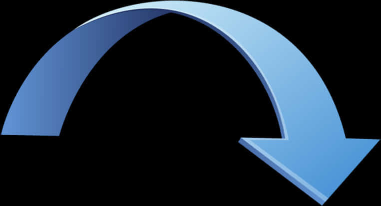 Blue Curved Arrow