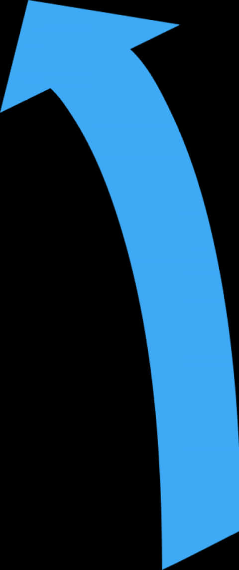 Blue Curved Arrow Graphic