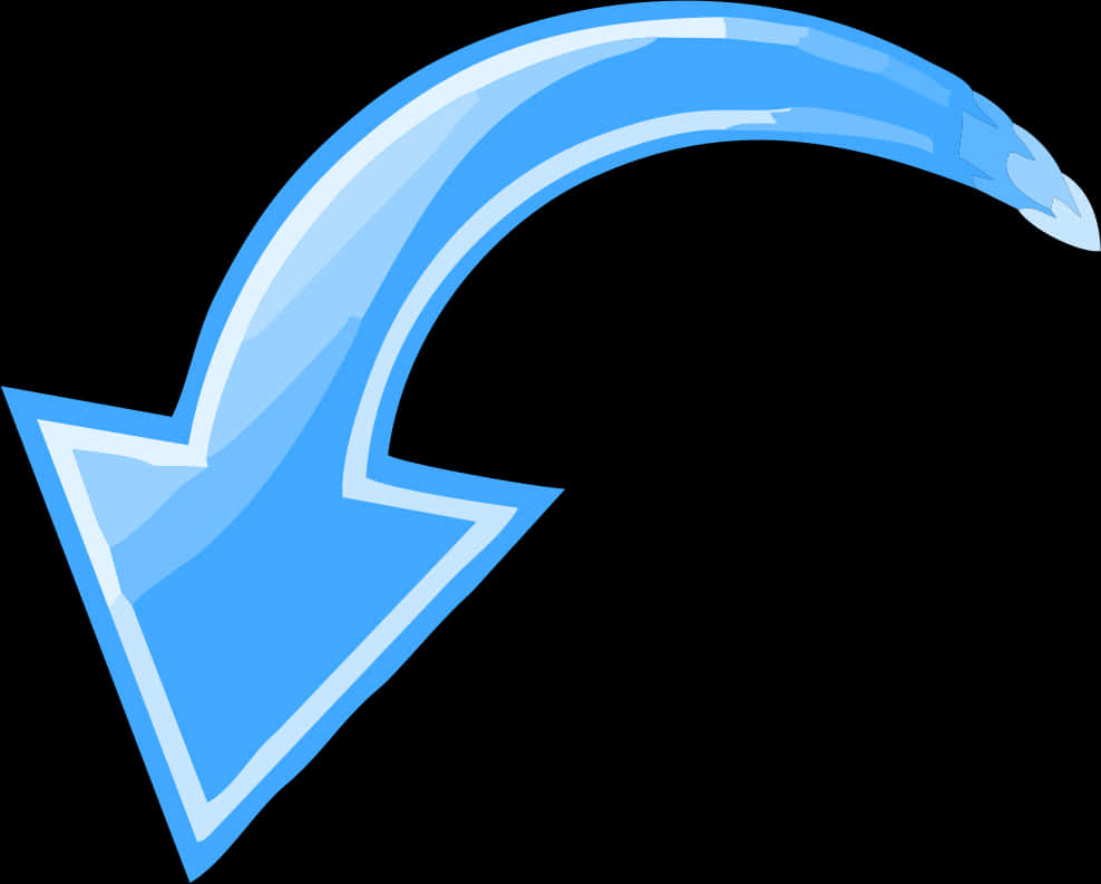 Blue Curved Down Arrow