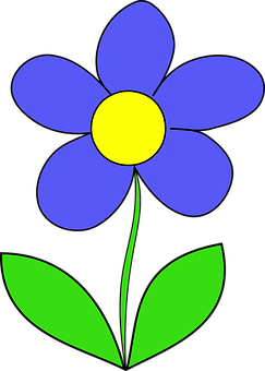 Blue Daisy Graphic PNG with transparent background