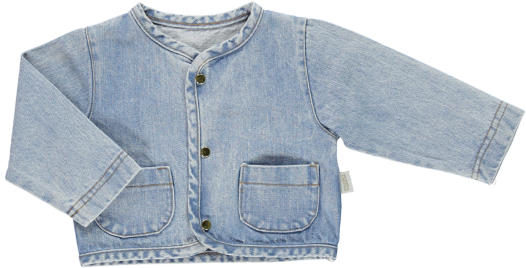 Blue Denim Baby Jacket PNG with transparent background