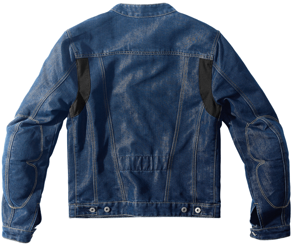 Blue Denim Jacket Back View PNG with transparent background