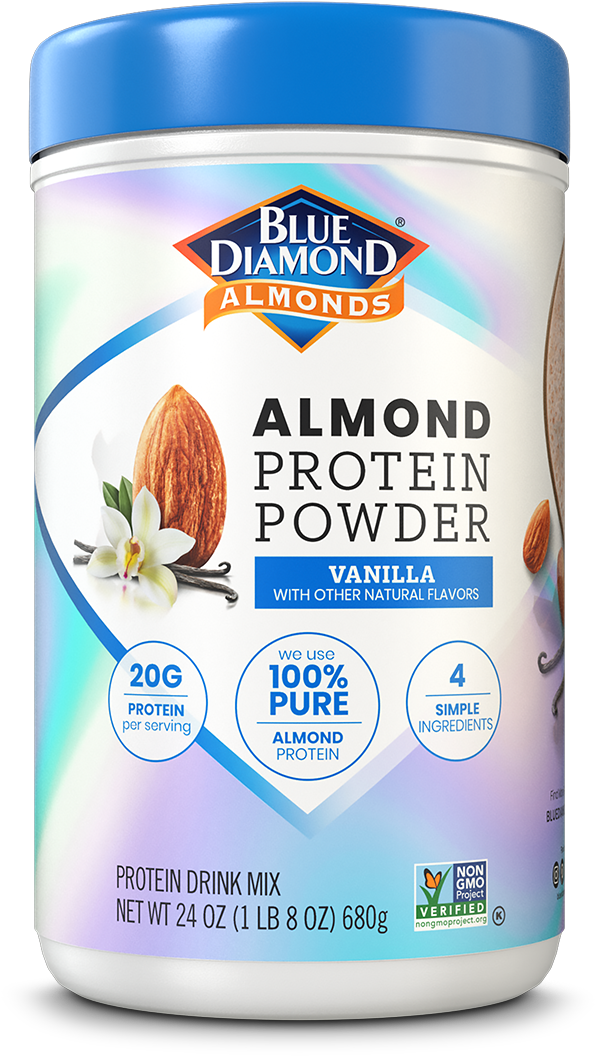 Vanilla Almond Protein Powder Drink Mix - Blue Diamond Almonds, HD Png Download PNG with transparent background