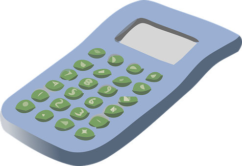 Blue Digital Calculator Illustration PNG with transparent background