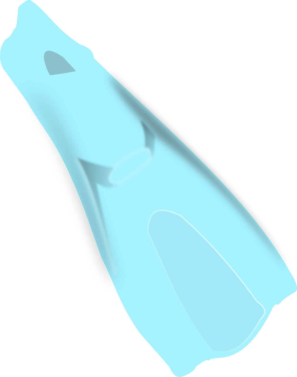 Blue Diving Fin Underwater.png PNG with transparent background
