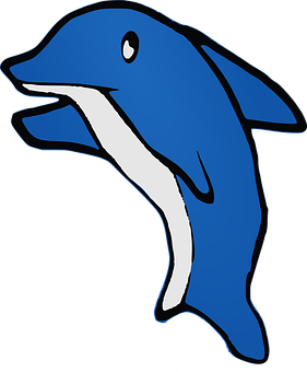 Blue Dolphin Graphic PNG with transparent background