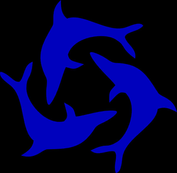 Blue Dolphin Silhouette Graphic