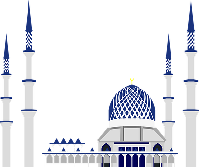 Blue Domed Mosque Illustration