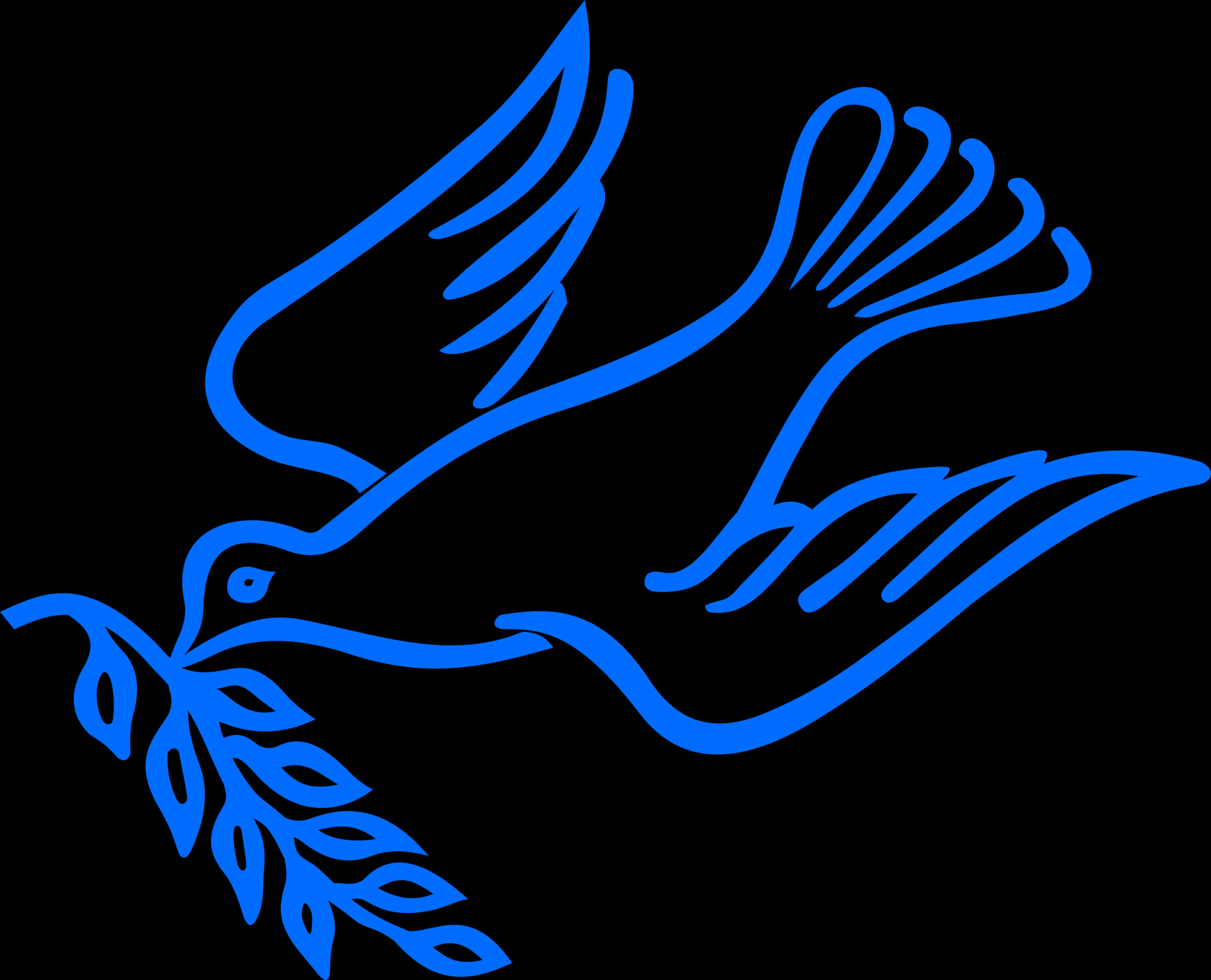 Blue Dove Peace Symbol PNG with transparent background