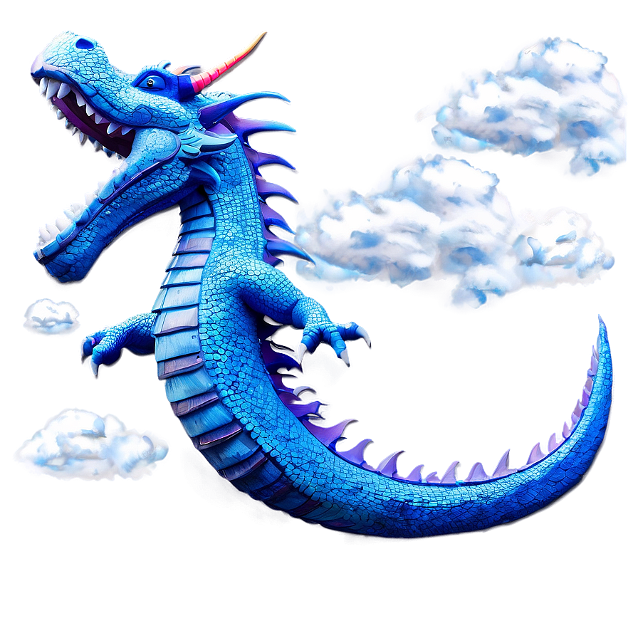 Blue Dragon In Clouds Png Qbb70