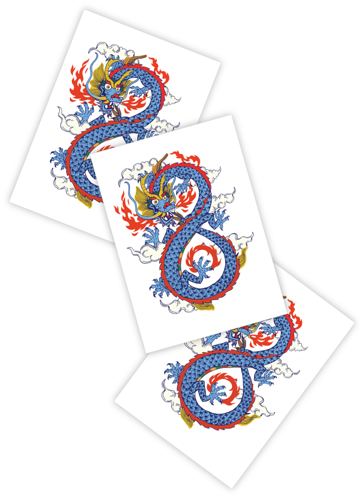 Blue Dragon Tattoo Design Cards