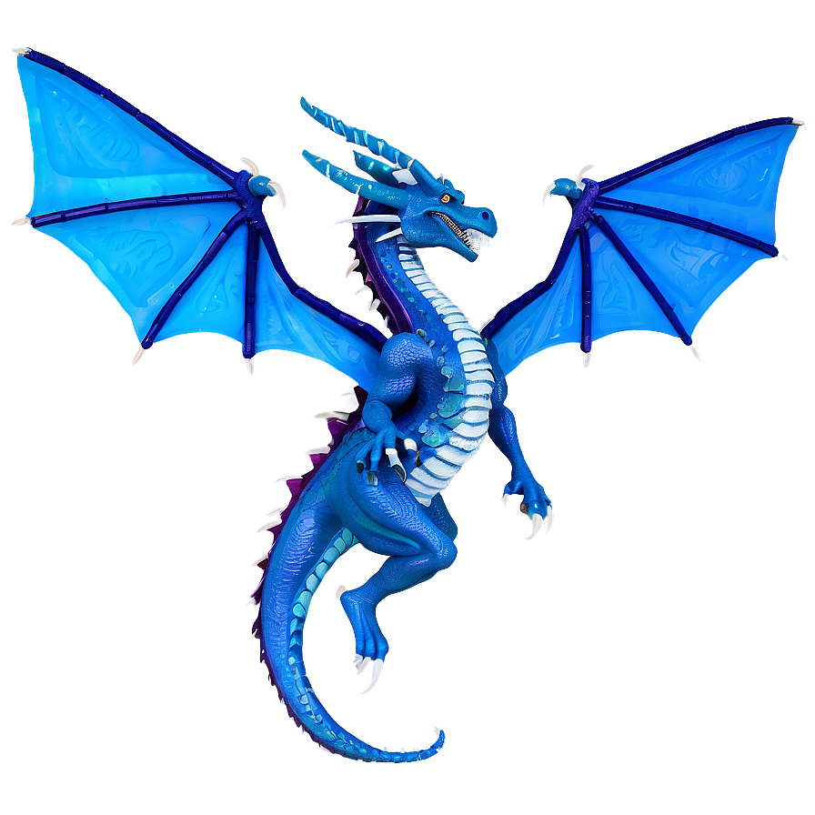 Blue Dragon With Wings Spread Png Spx