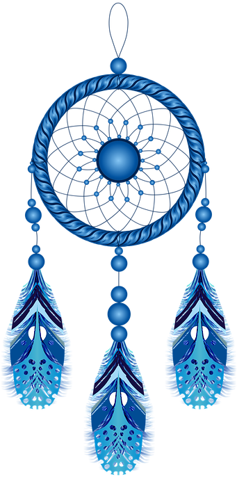 Blue Dreamcatcher Graphic PNG with transparent background
