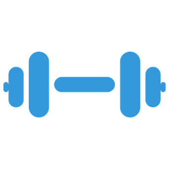 Blue Dumbbell Icon PNG with transparent background