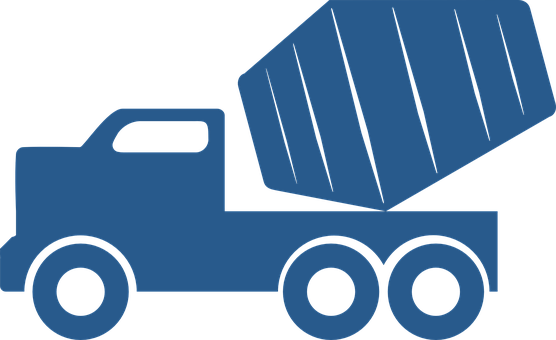 Blue Dump Truck Vector Illustration