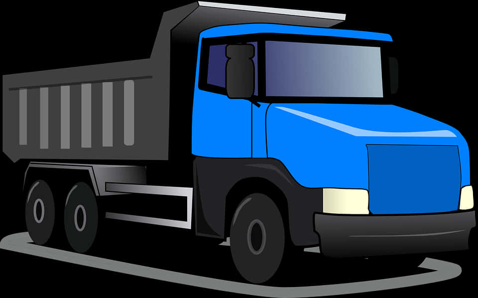 Blue Dump Truck Vector Illustration