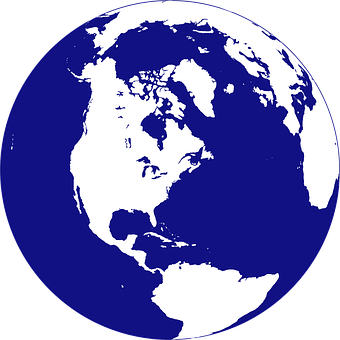 Blue Earth Graphic PNG with transparent background