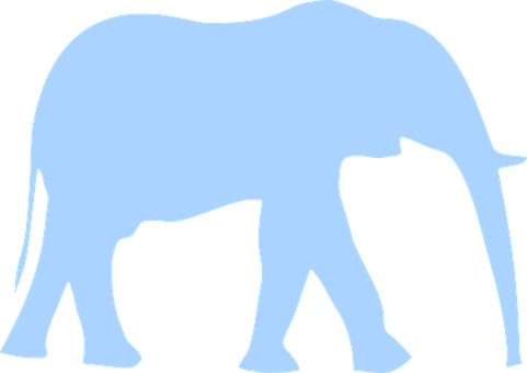 Blue Elephant Silhouette