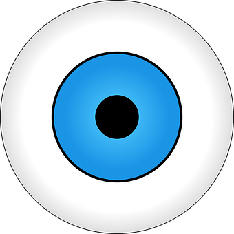 Blue Eyeball Graphic PNG with transparent background