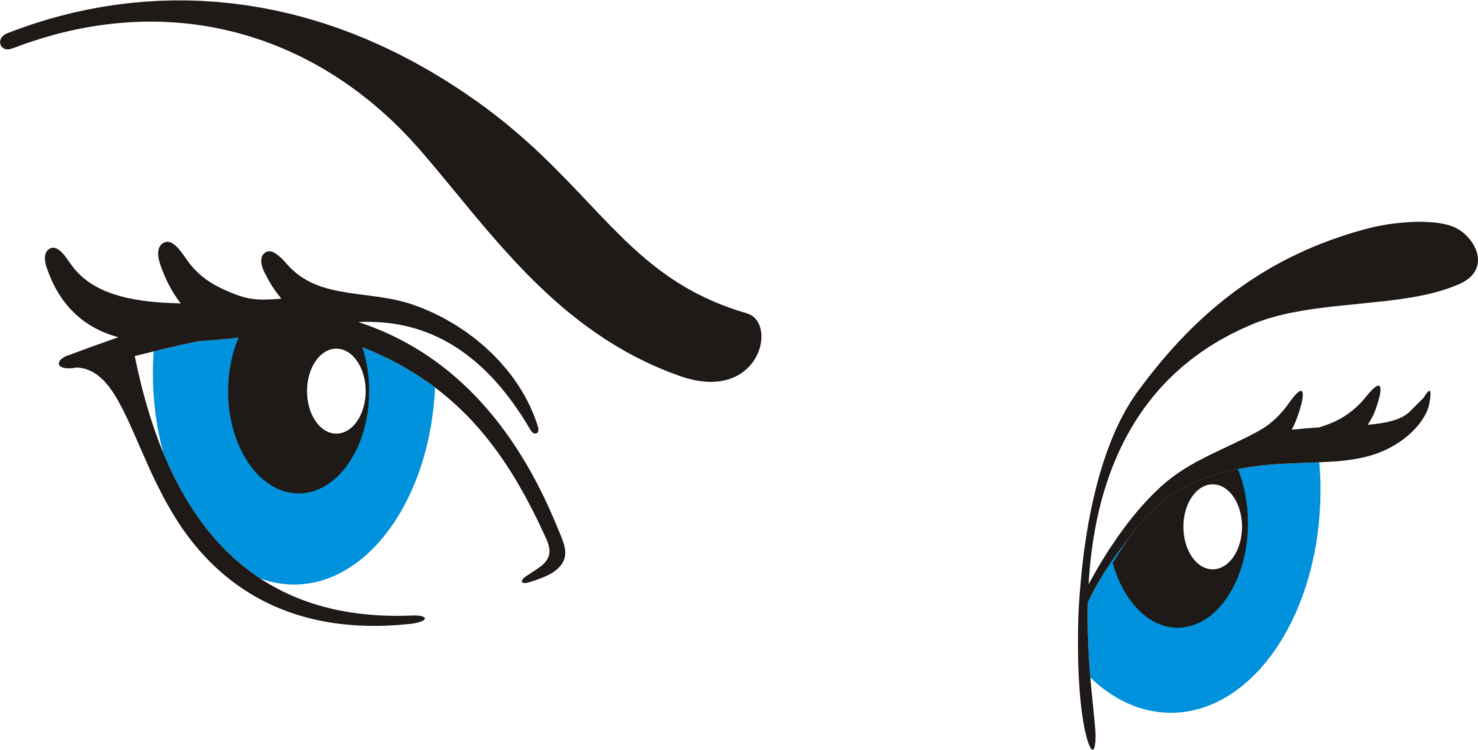 Blue_ Eyes_and_ Eyebrows_ Vector_ Illustration PNG with transparent background