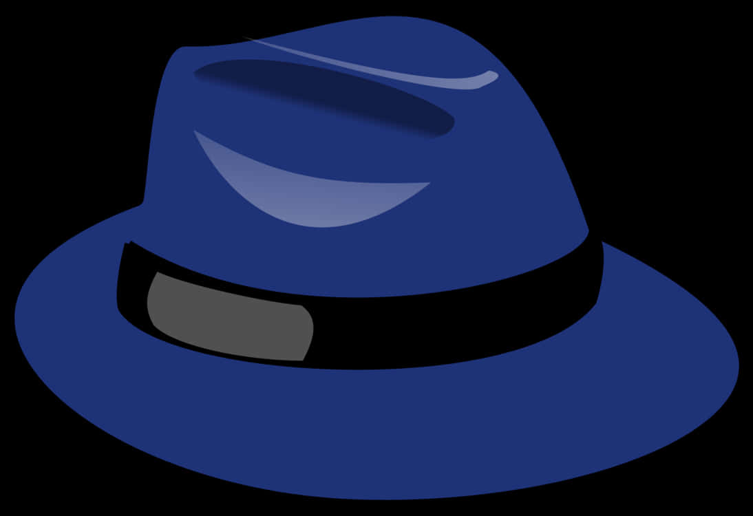 Blue_ Fedora_ Hat_ Vector_ Illustration PNG with transparent background