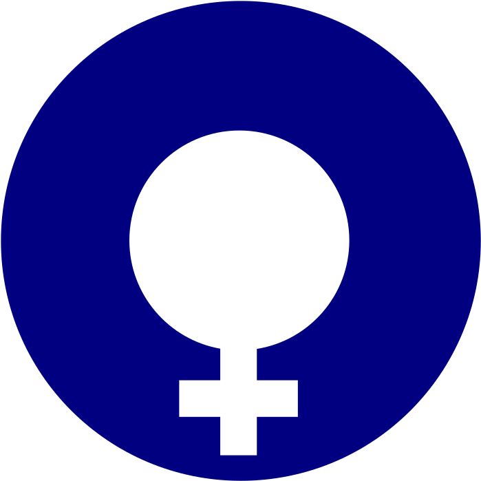 Blue Female Symbol PNG with transparent background