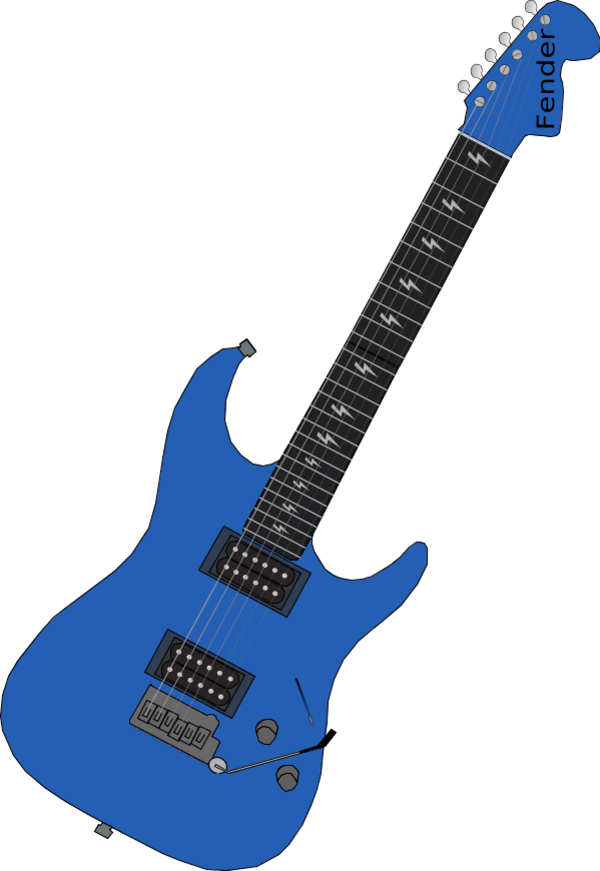 Blue Fender Electric Guitar Illustration