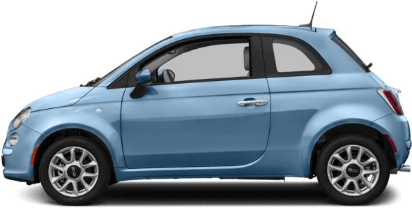 Blue Fiat500 Side View