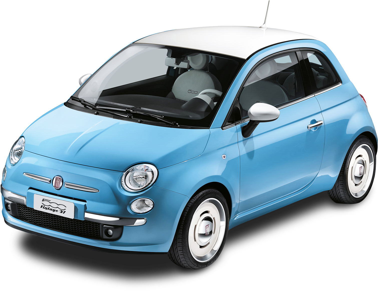 Blue Fiat 500 Vintage 57 Car Png Image - Fiat 500 Vintage Wheels, Transparent Png PNG with transparent background