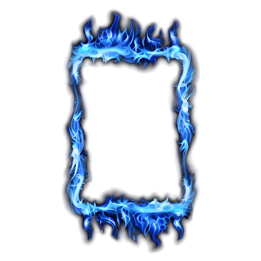 Blue Fire Frame Png Lde