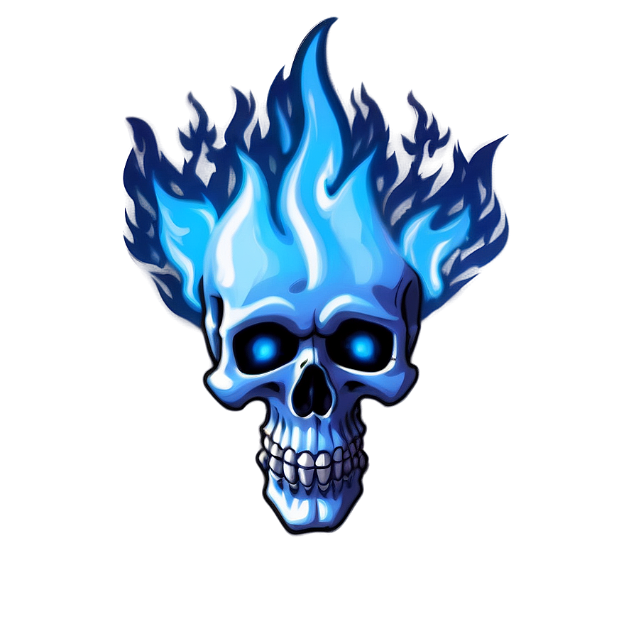 Blue Fire Skull Png Vtv