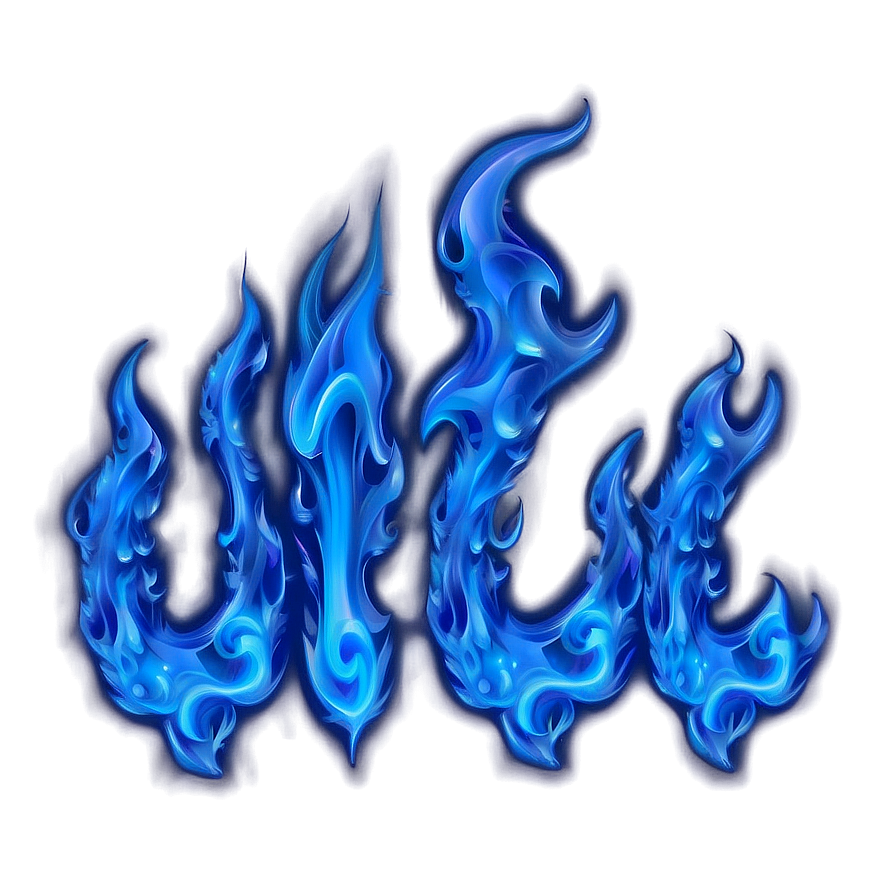 Blue Fire Text Png 25