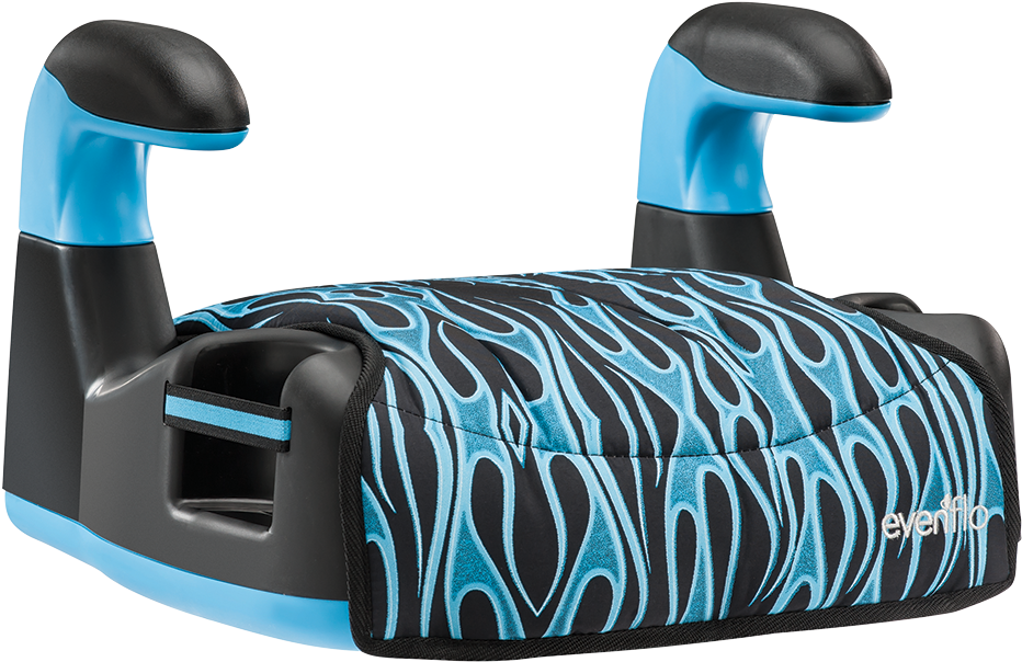 Amp Select No Back Belt Positioning Booster Car Seat - Evenflo Amp Lx Belt-positioning Booster - Blue Flames PNG with transparent background