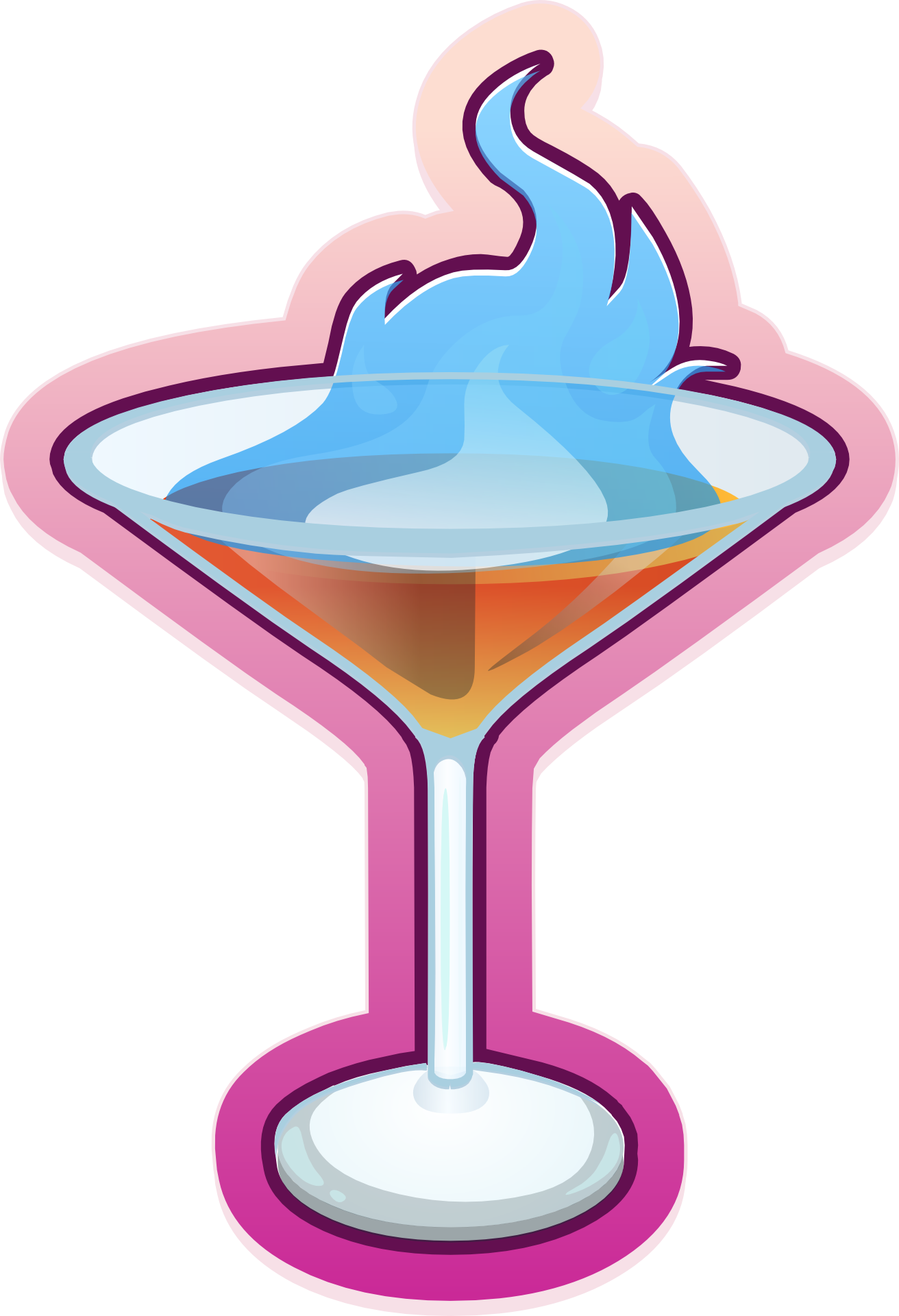 Painted Cocktail - Flaming Sambuca PNG with transparent background
