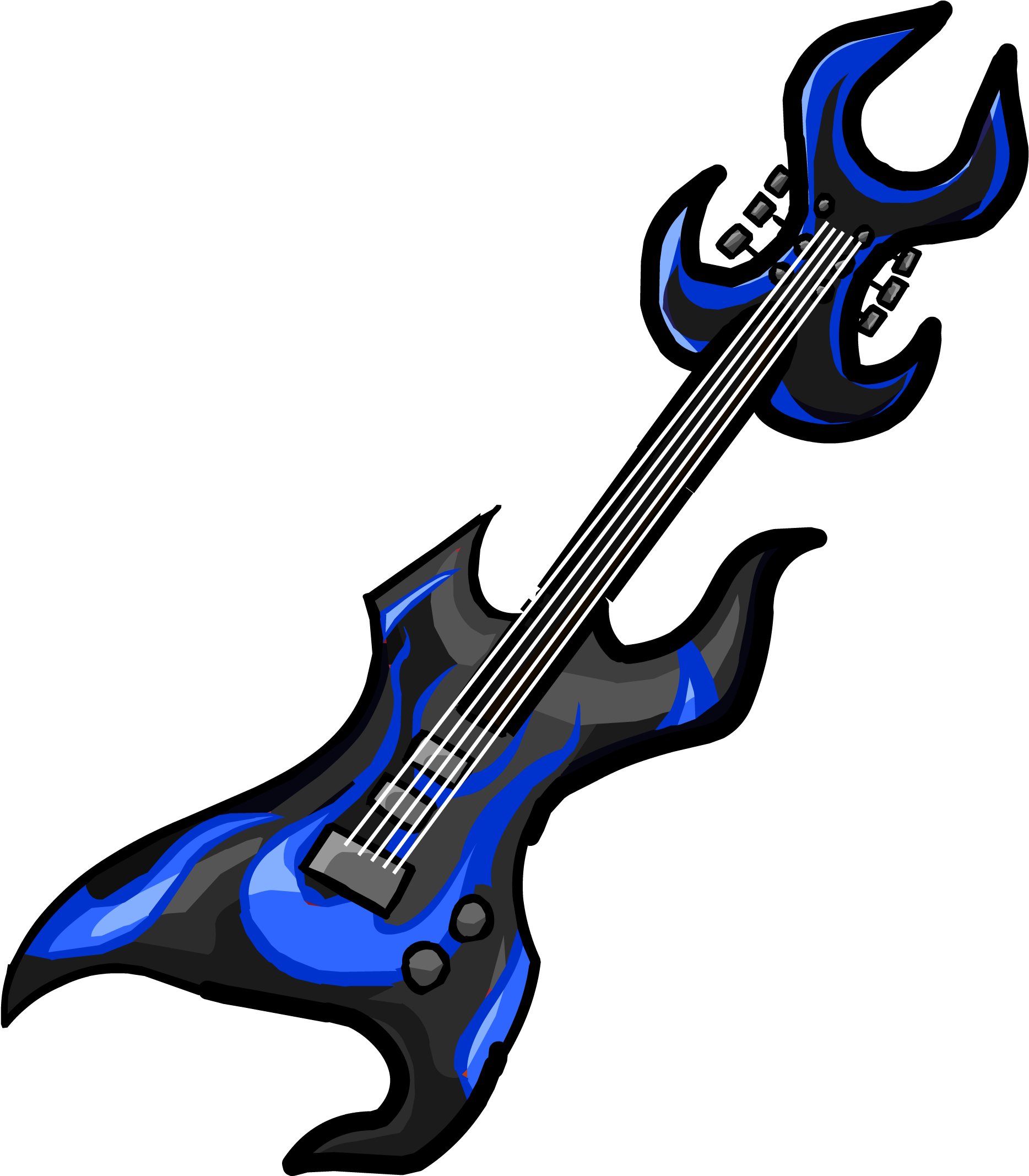 Blue Flame Electric Guitar Illustration