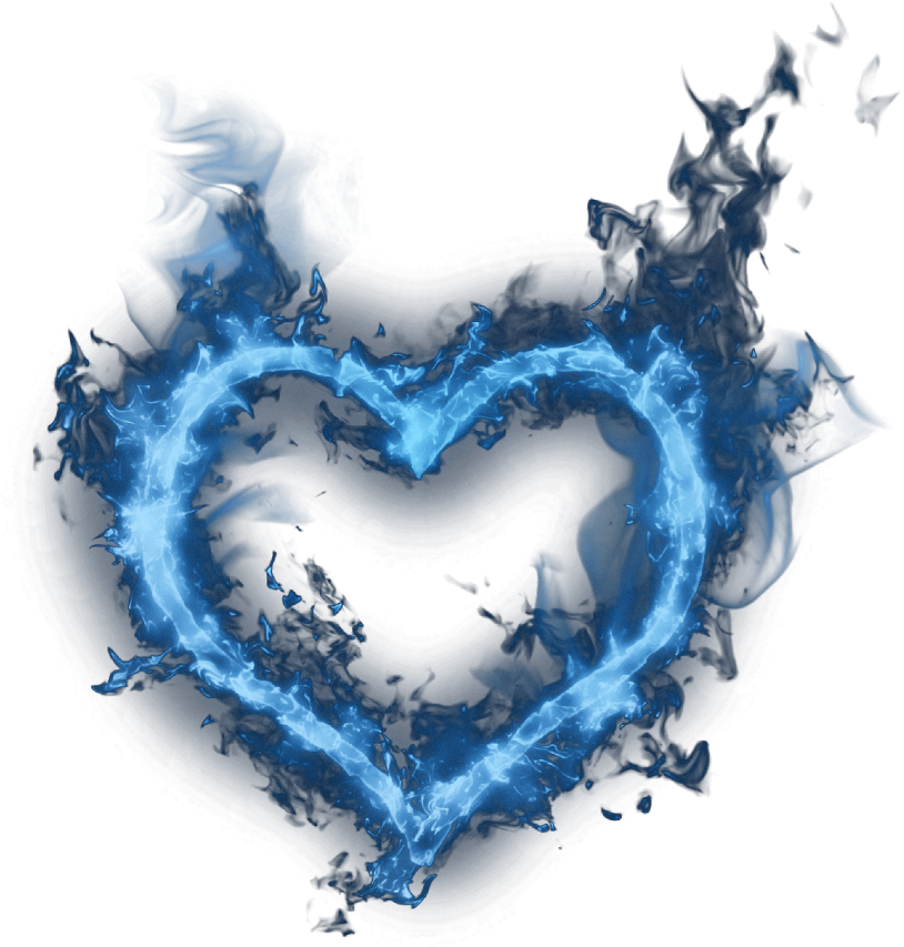 Blue Flame Heart Art