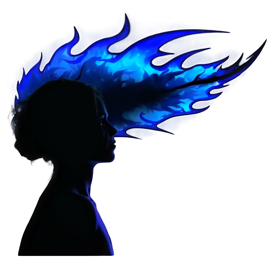 Blue Flame Silhouette Png Oig