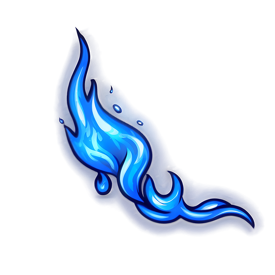 Blue Flame Sketch Png Cej82