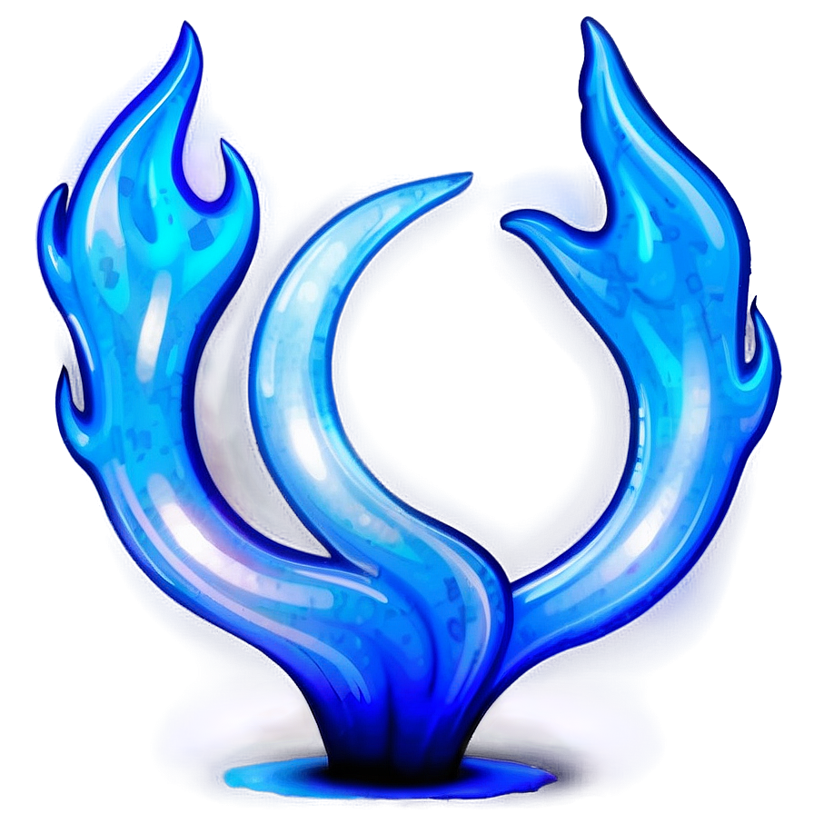 Blue Flame With Reflection Png 06202024