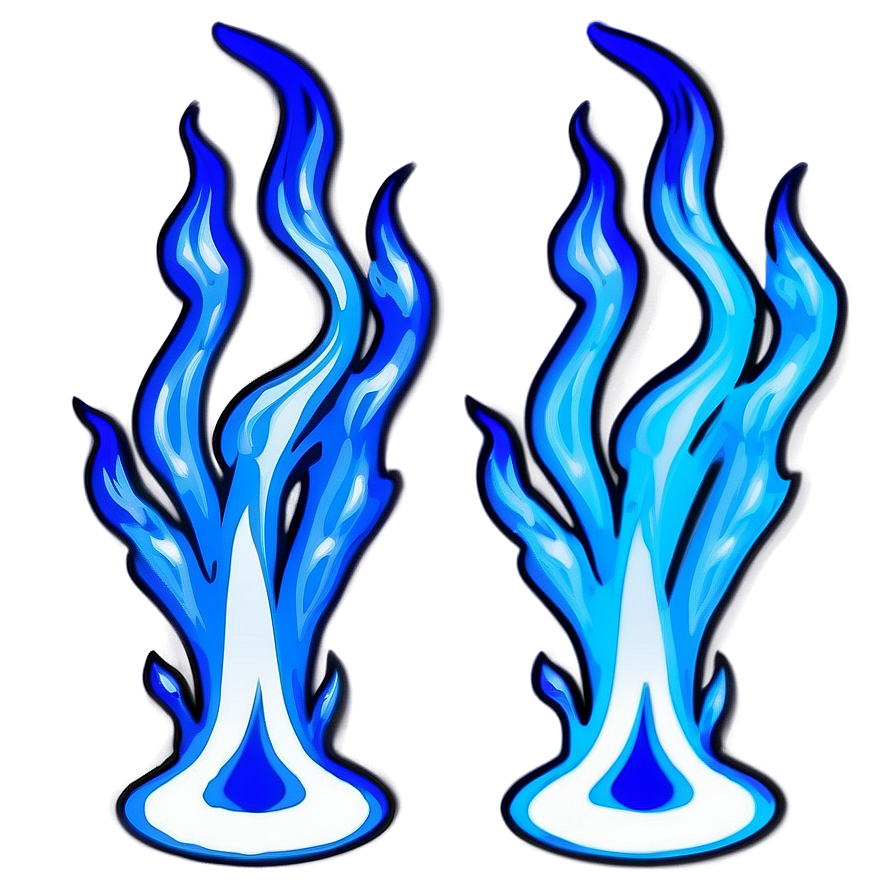 Blue Flames Art Png 06122024