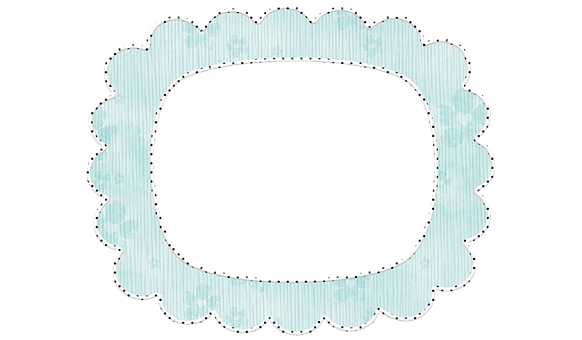 Blue Floral Frame Template PNG with transparent background