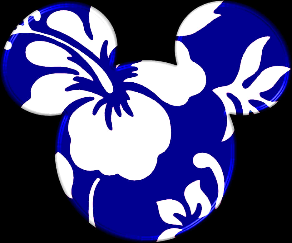 Blue Floral Mickey Mouse Design