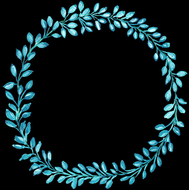 Blue_ Floral_ Wreath_ Vector_ Art