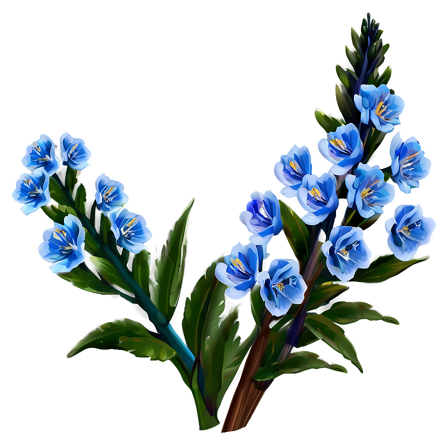 Blue Flower Bush Png 06122024