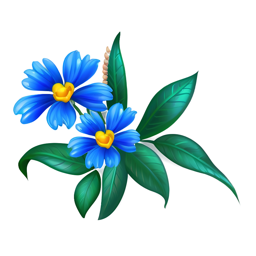 Blue Flower Clipart PNG yxw43 PNG with transparent background