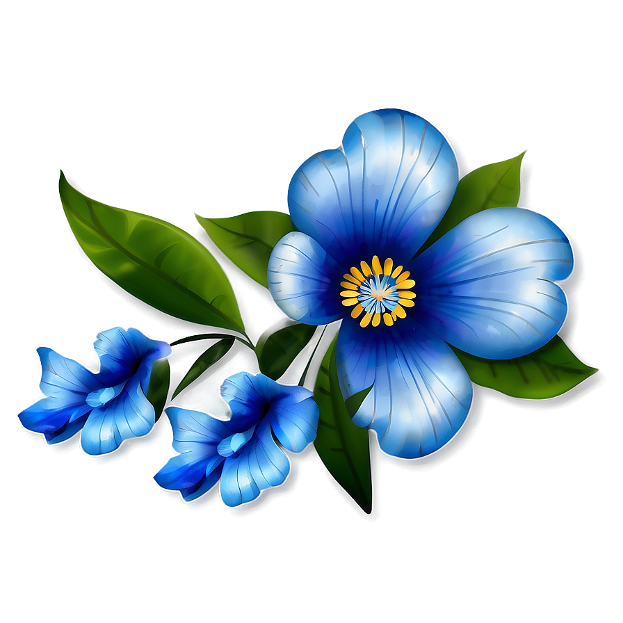 Blue Flower Design Png Pka