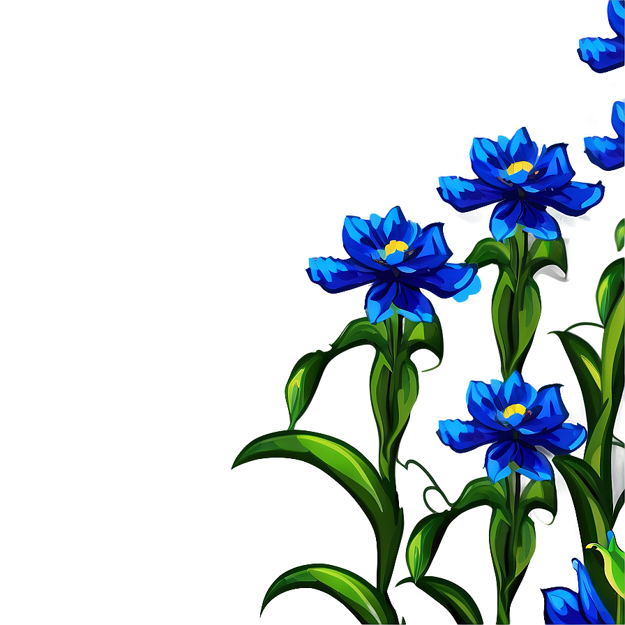 Blue Flower Drawing Png 05242024