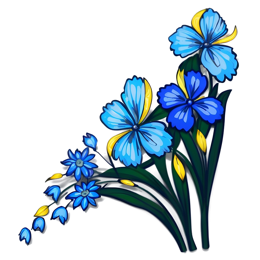 Blue Flower Graphic Png Qpg