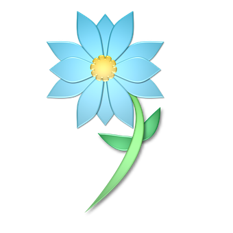 Blue Flower Graphicon Black Background