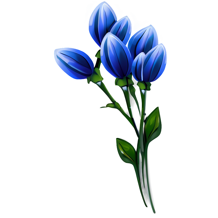 Blue Flower Illustration Png 05242024